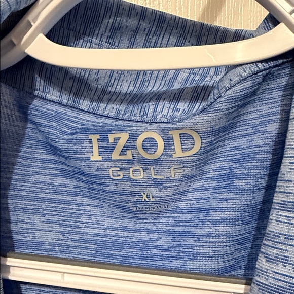 Izod Men's Heathered Blue Polo Golf Shirt - Picture 3 of 5